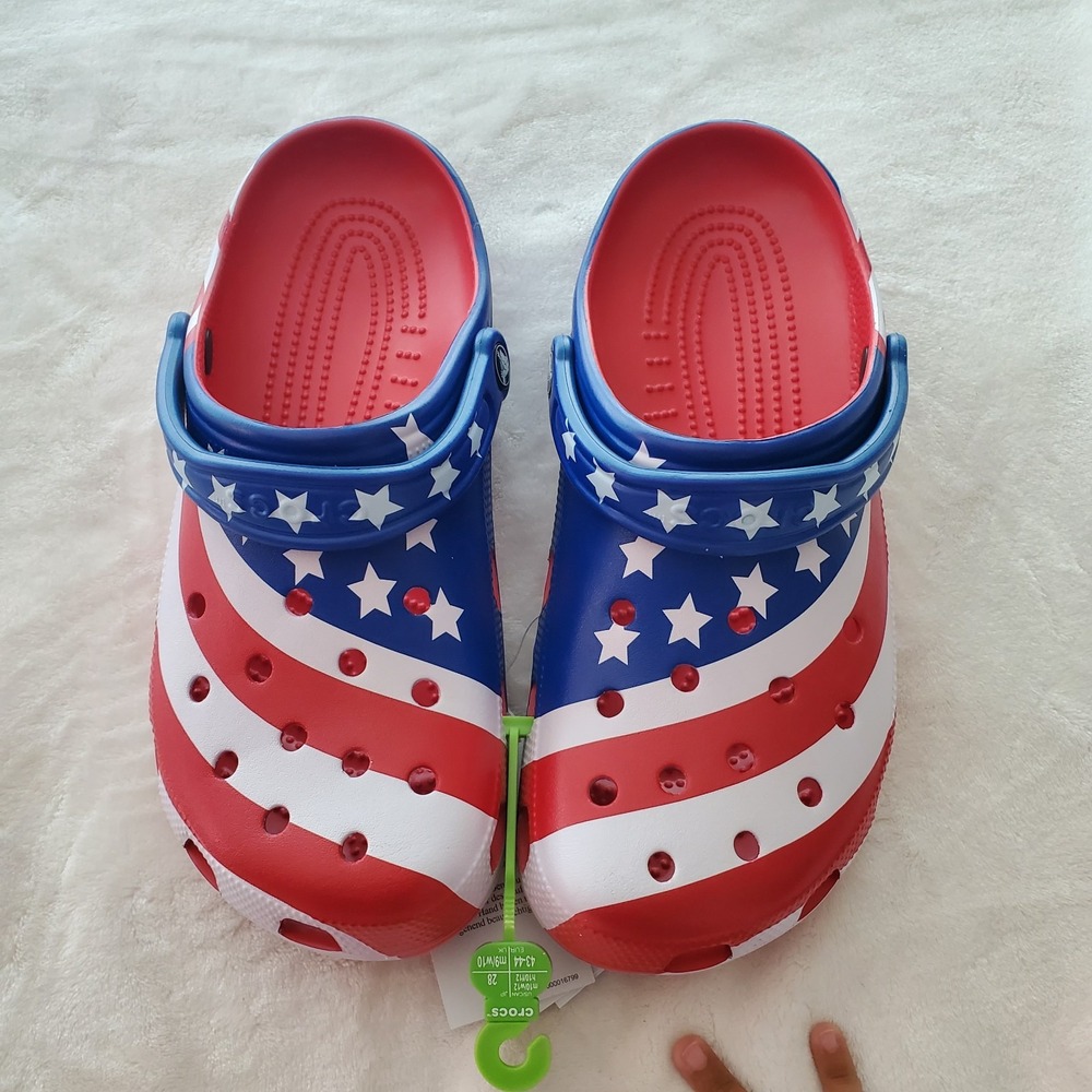 NEW Crocs‎ CLASSIC AMERICAN FLAG CLOG Men 8 Women 10